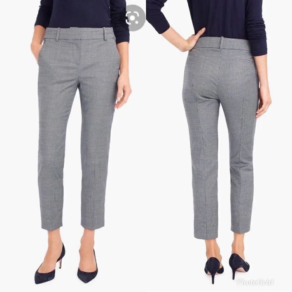 J.Crew Cameron Plaid Check slim cropped pant in four-season stretch Trousers